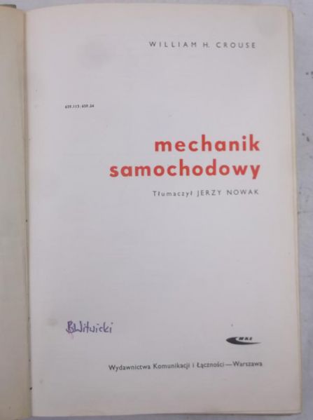 Crouse William H. - Mechanik samochodowy