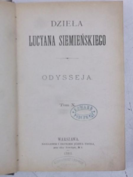 Dzieła. Odysseja, 1882 r.