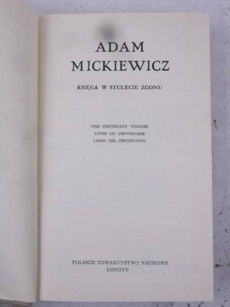 Mickiewicz Adam - Księga w stulecie zgonu