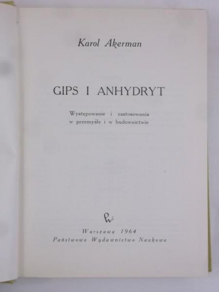 Akerman Karol - Gips i Anhydryt