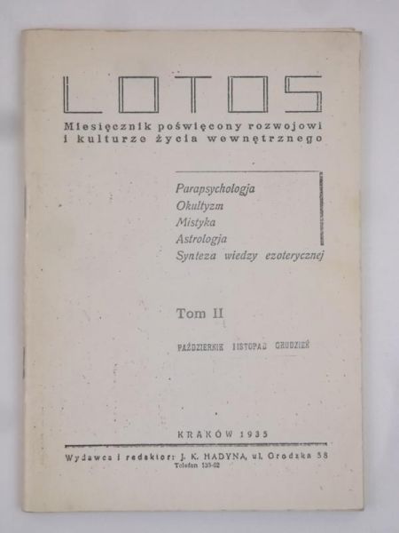 J.K. - Lotos, zeszyt 10, 1935 r.