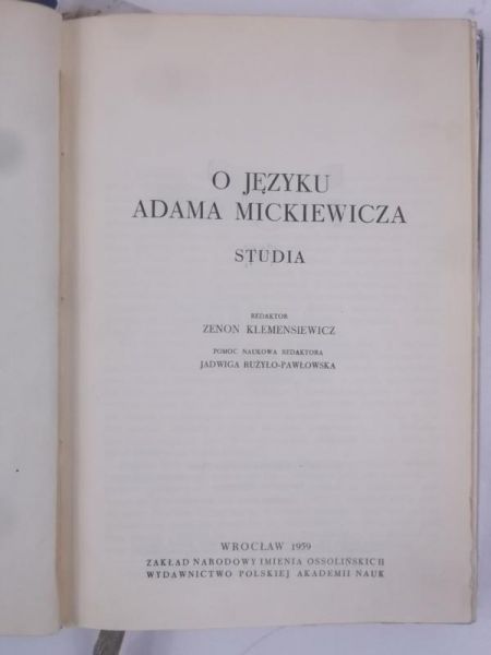O języku Adama Mickiewicza