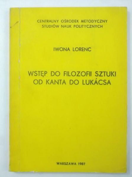 Wstęp do filozofii sztuki od Kanta do Lukacsa