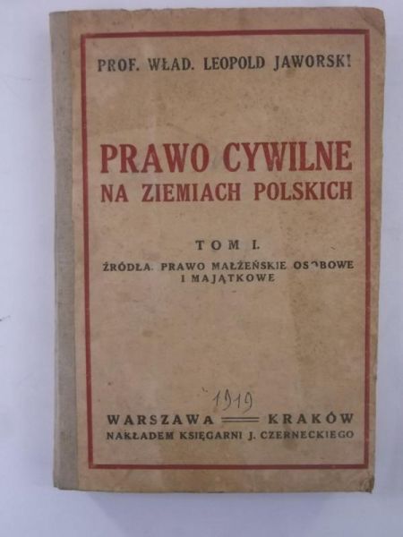 Prawo cywilne na ziemiach polskich, 1919 r.
