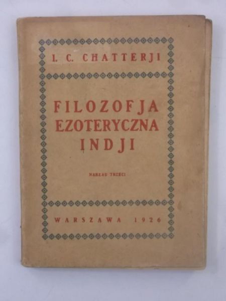 Filozofja ezoteryczna Indji, 1926 r.