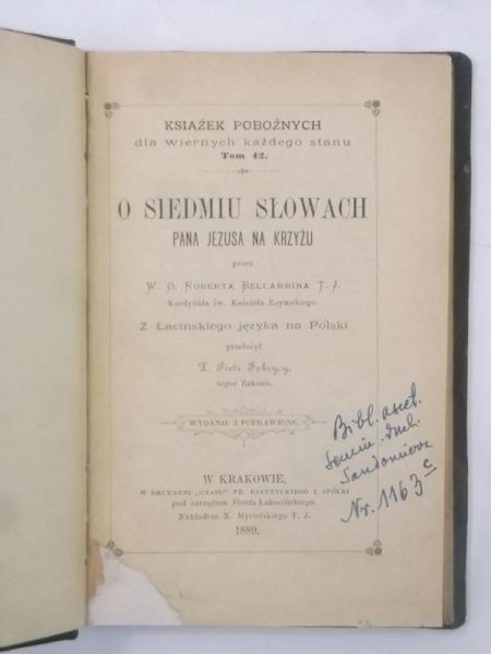 O siedmiu słowach Pana Jezusa na krzyżu, 1889 r.