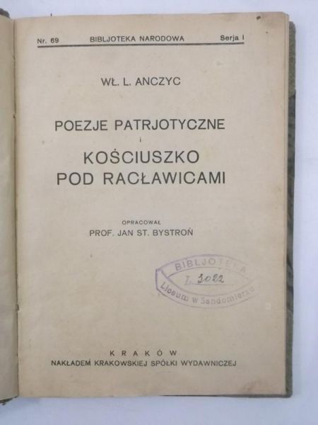 Poezje patrjotyczne I Kościuszko pod Racławicami, 1924 r.
