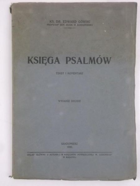 Księga Psalmów, 1930 r.