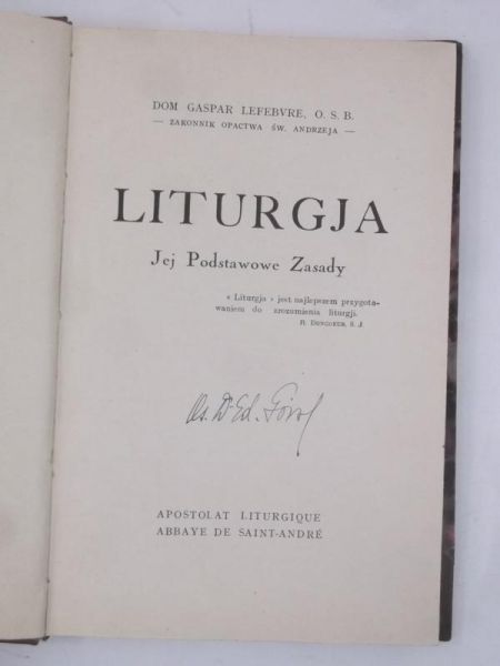 Liturgja, 1929 r.