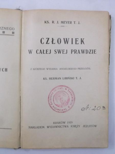 R. J. - Człowiek w całej swej prawdzie, 1929 r.