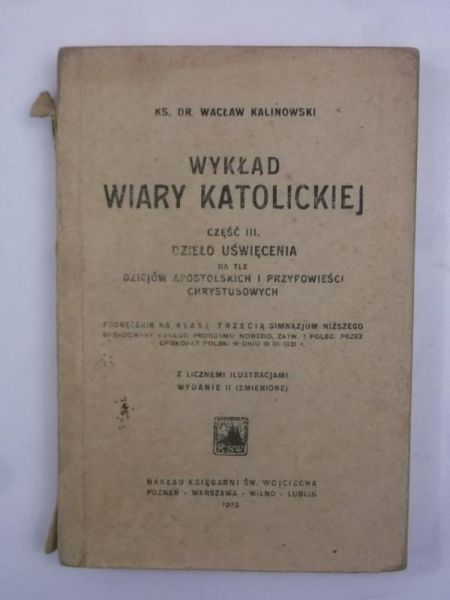 Wykład wiary katolickiej, 1923 r.