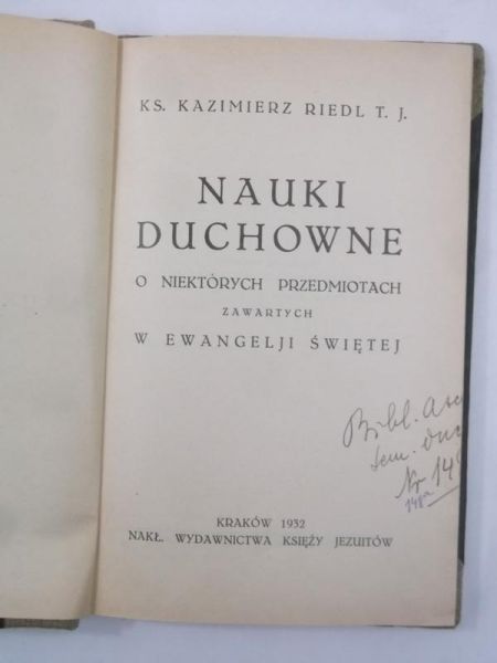 Nauki duchowne, 1932 r.