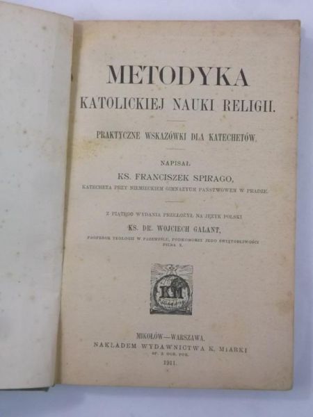 Metodyka katolickiej nauki religii, 1911 r.