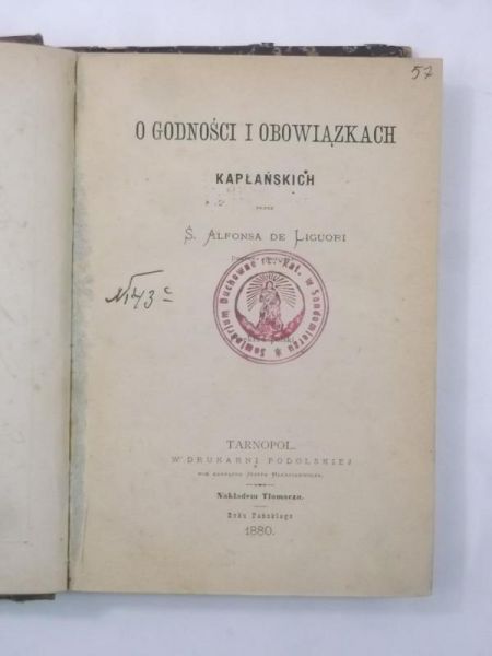 O godności i obowiązkach kapłańskich, 1880 r.