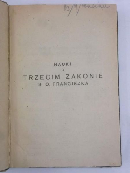 Nauki o trecim akonie S.O. Franciska, 1920 r.