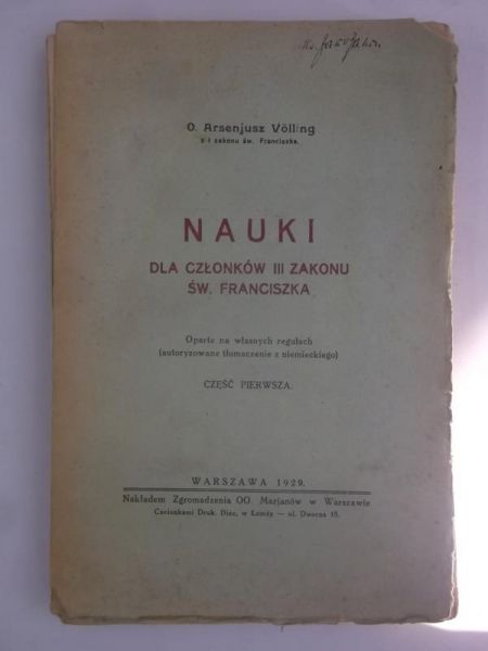 Nauki dla członków III zakonu św. Franciszka, 1929 r.