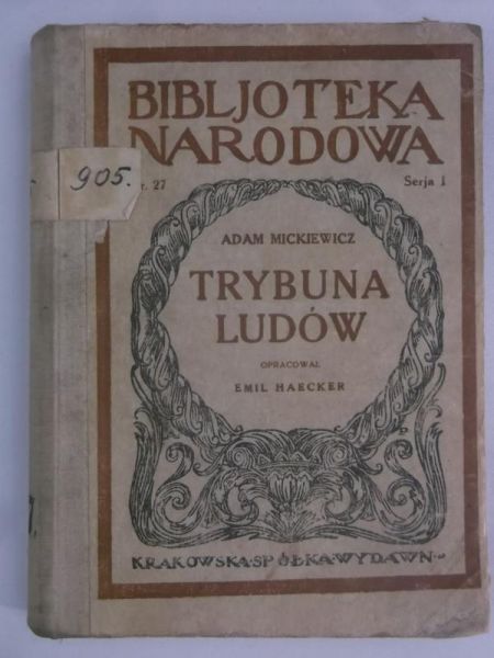 Mickiewicz Adam - Trybuna ludów, BN, 1925 r.