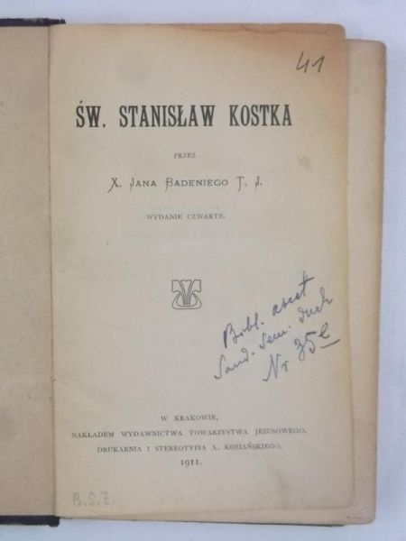 Św. Stanisław Kostka, 1911 r.