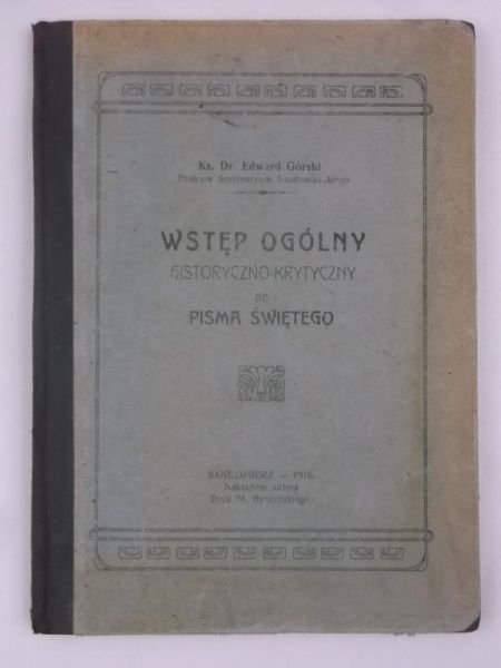 Wstęp ogólny historyczno-krytyczny, 1916 r.