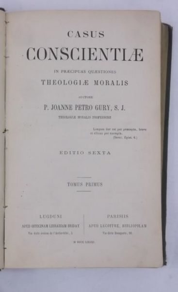 Casus Conscientiae, 1881 r.