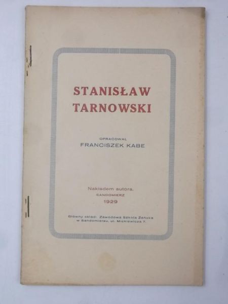 Stanisław Tarnowski, 1929 r.