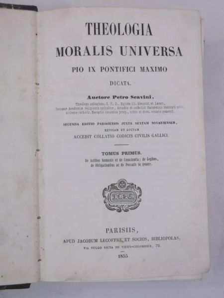 Theologia Moralis Universa, 1855 r.