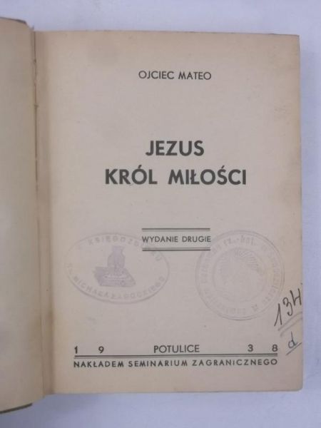 Jezus król miłości, 1938 r.