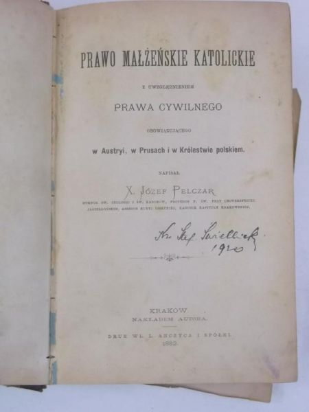 Prawo małżeńskie katolickie, 1882 r.