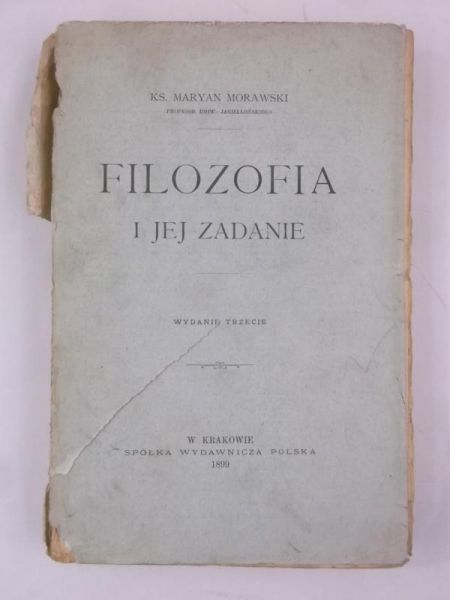 Filozofia i jej zadanie, 1899 r.