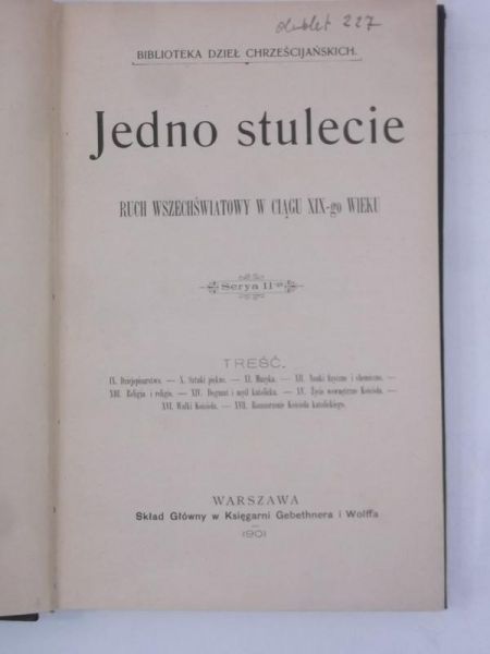 Jedno stulecie. Ruch wszechświatowy w ciągu XIX-go wieku, 1901 r.