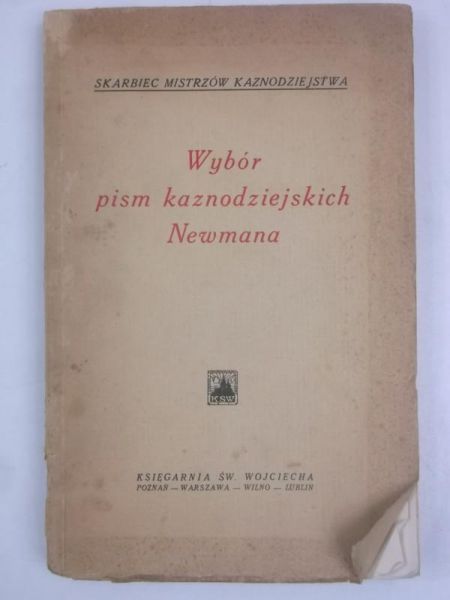 Wybór pism kaznodziejskich kardynała Jana Henryka Newmana, 1939 r.