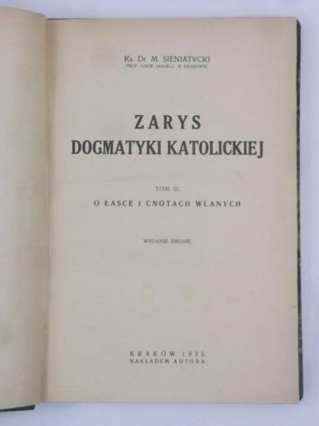 Zarys dogmatyki katolickiej 1935 r.
