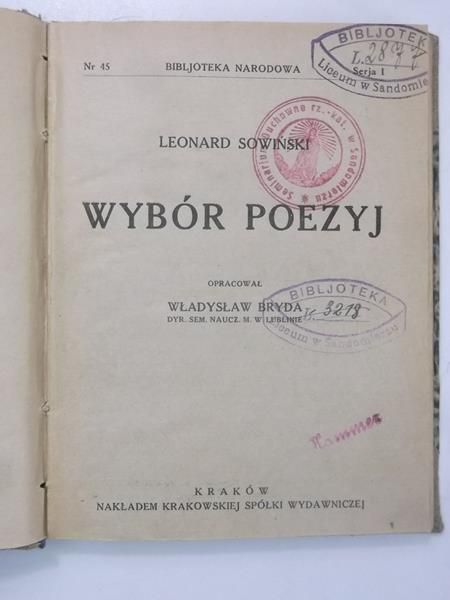 Wybór poezyj, 1922 r.