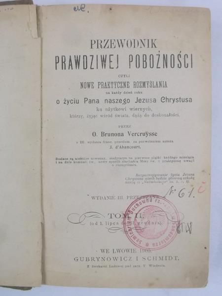 Przewodnik prawdziwej pobożności, Tom II, 1905 r.
