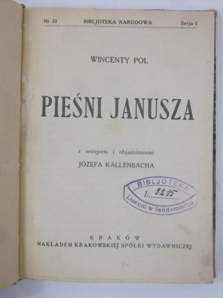 Pieśni Janusza, 1922 r.