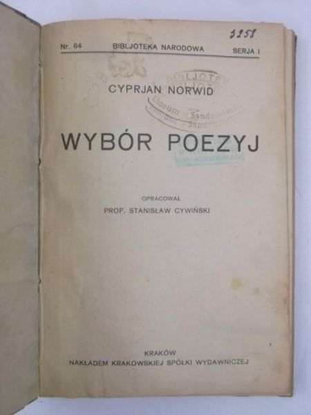 Wybór poezji, 1924 r.