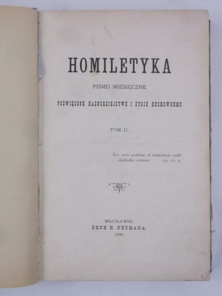 Homiletyka, Tom II, 1898 r.