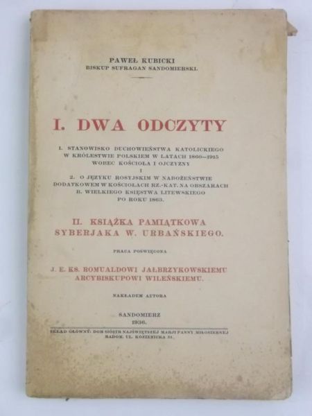 Dwa odczyty, 1936 r.
