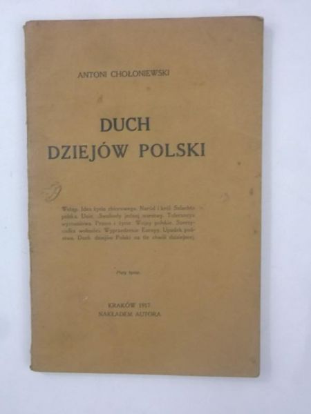 Chołoniewski Antoni - Duch dziejów Polski, 1917 r.