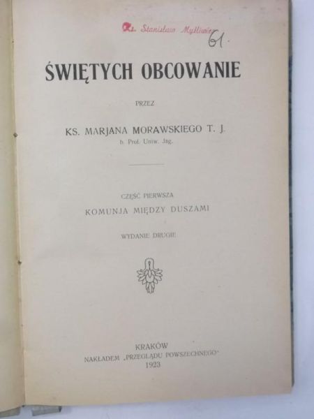 Świętych obcowanie, 1923 r.