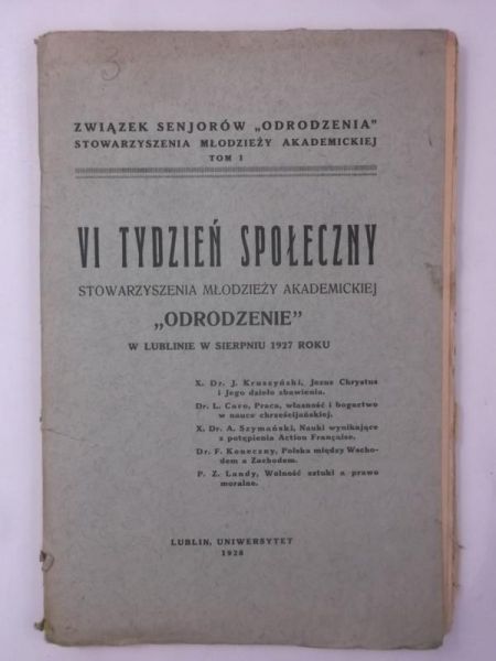 VI tydzień społeczny, 1928 r.
