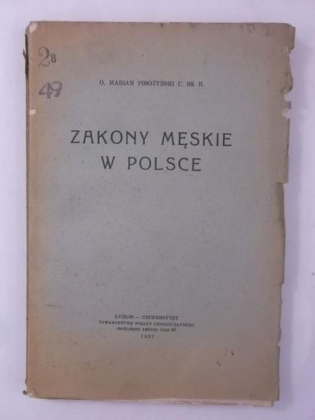 Zakony męskie w Polsce, 1937 r.