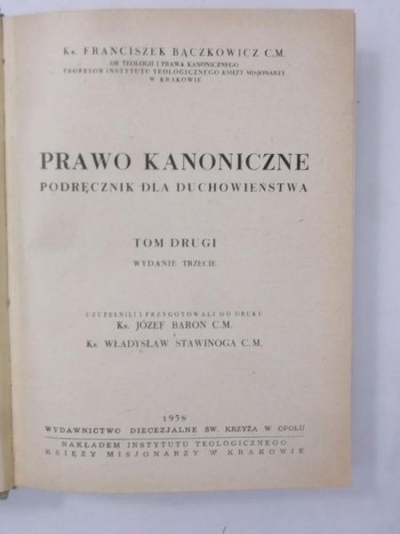 Prawo kanoniczne, Tom II