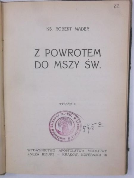 Mader Robert - Z powrotem do mszy św., 1948 r.