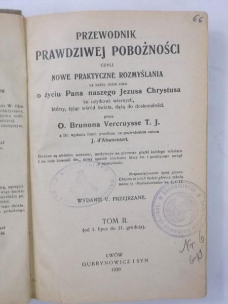 Przewodnik prawdziwej pobożności, Tom II, 1930 r.