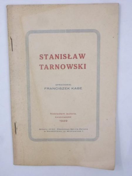 Stanisław Tarnowski, 1929 r.