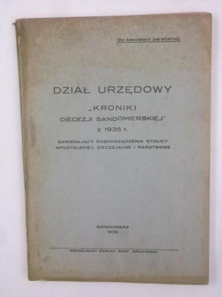 Kroniki diecezji sandomierskiej z 1935 r.