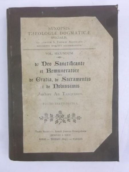 Synopsis Theologiae Dogmaticae, 1911 r.
