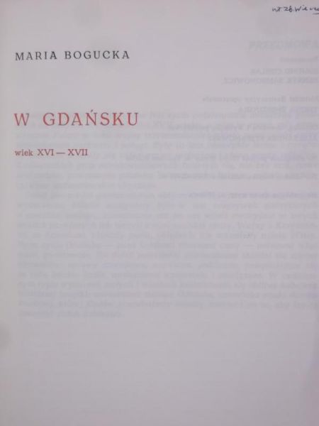 Życie codzienne w Gdańsku. Wiek XVI-XVII