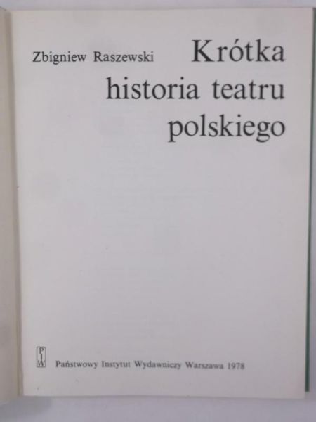 Krótka historia teatru polskiego